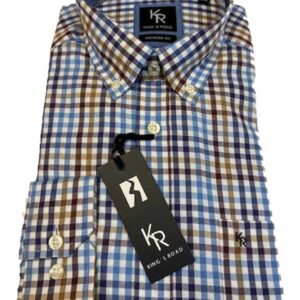 Flannel Shirt King's Road, Blauw Bruin Blokje