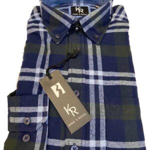 Shirt King's Road, Blauw Groen Ruit, Zware Flannel