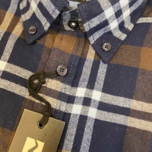 Shirt King's Road, Blauw Bruin Ruit, Zware Flannel