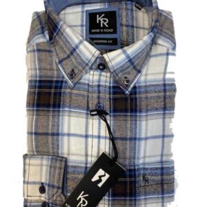Shirt King's Road, Lichte Overruit Ruit, Zware Flannel