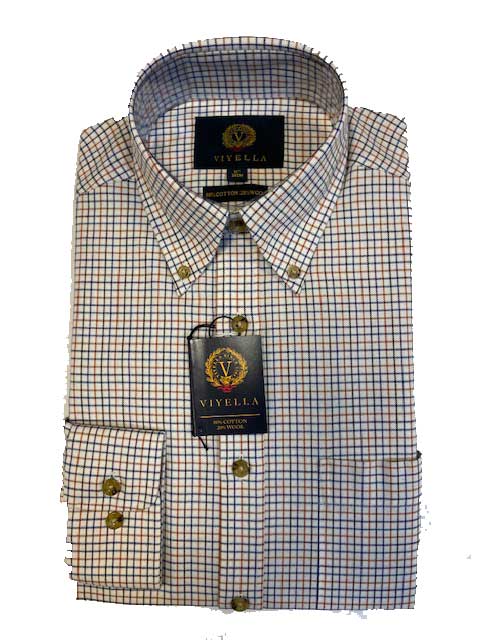 Flannel Shirt Viyella Mini Tattersal Oker