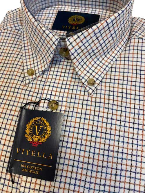 Flannel Shirt Viyella Mini Tattersal Oker