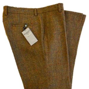 Harris Tweed Pantalon Oker met Lichte Overruit