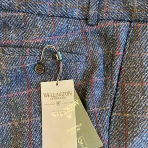 Harris Tweed Pantalon Blauw Met Overruit