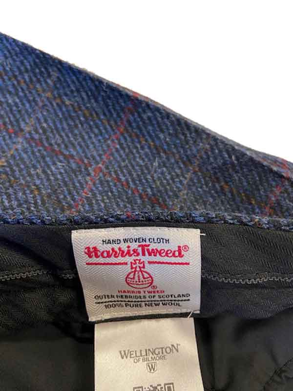 Harris Tweed Pantalon Blauw Met Overruit