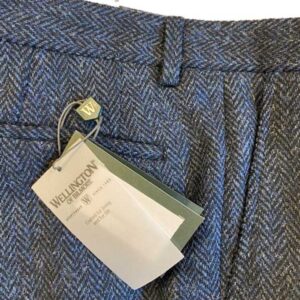 Harris Tweed Pantalon Blauw Visgraat