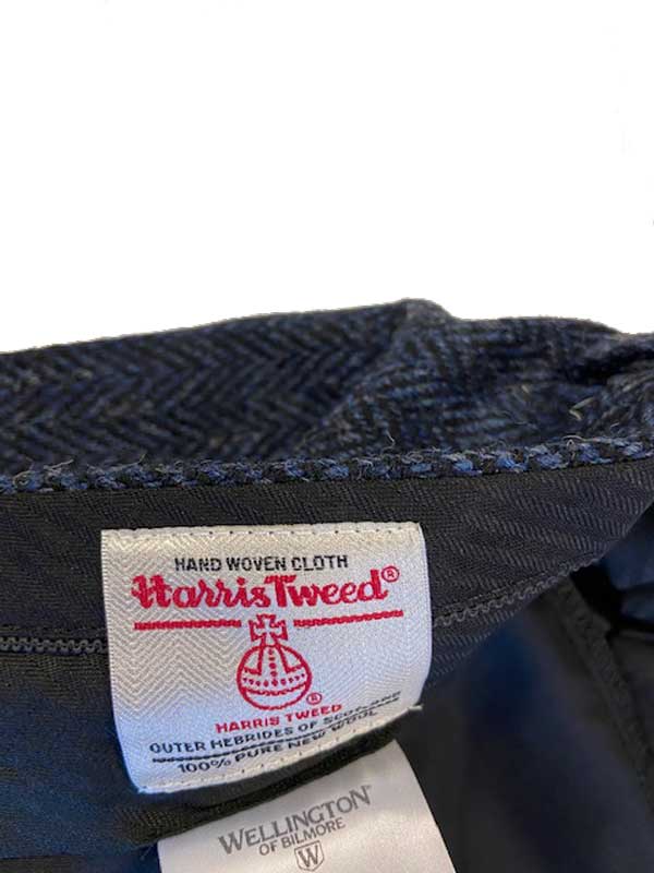 Harris Tweed Pantalon Blauw Visgraat