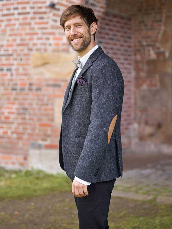 Harris Tweed Sakko Anthrazit Fischgrätmuster 600