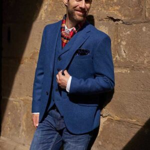 Harris Tweed Sakko Blau Twill 607