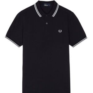 FRED PERRY, POLO, NAVY/WHITE/WHITE