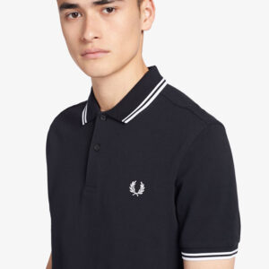 FRED PERRY, POLO, NAVY/WHITE/WHITE