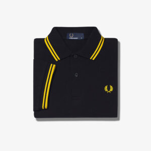FRED PERRY, POLO, BLACK / YELLOW