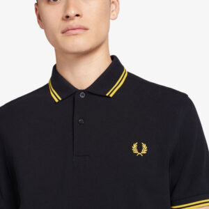 FRED PERRY, POLO, BLACK / YELLOW