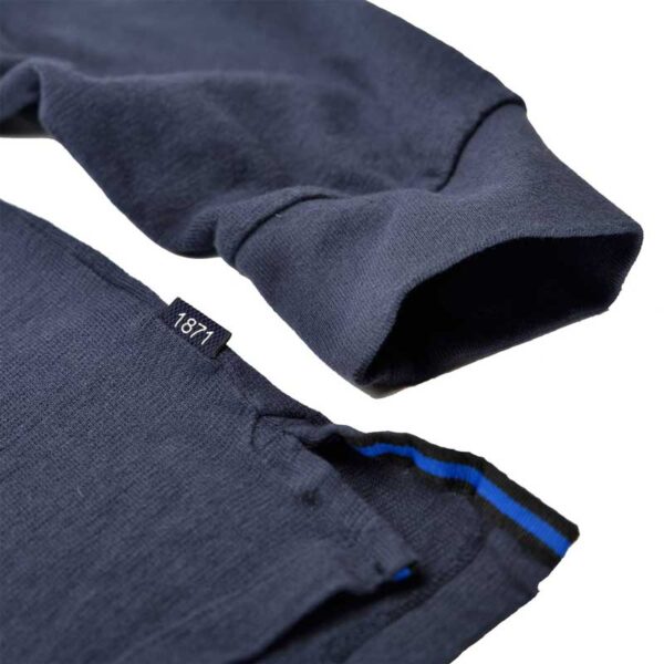 BLACK & BLUE 1871, LANGE MOUW POLO SHIRT BLAUW