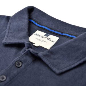 BLACK & BLUE 1871, LANGE MOUW POLO SHIRT BLAUW
