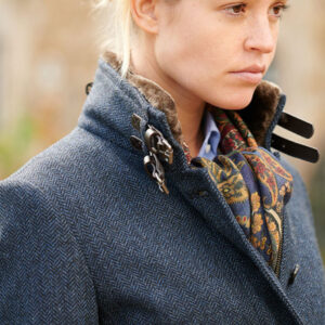 Wellington, Tweed damesjas Blauw Visgraat
