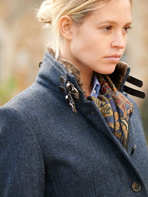 Wellington, Tweed damesjas Blauw Visgraat