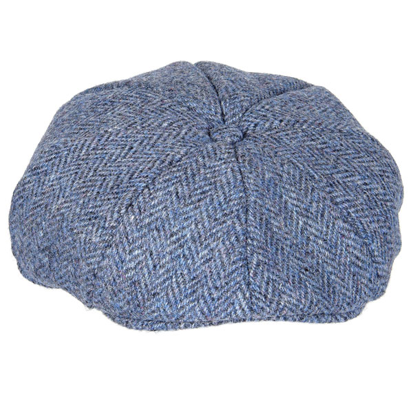 Harris Tweed, Peaky Blinders Cap Grau/Blau Fischgrätmuster