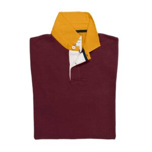 Classic Burgundy With Gold Collar 1871 Rugby Shirt