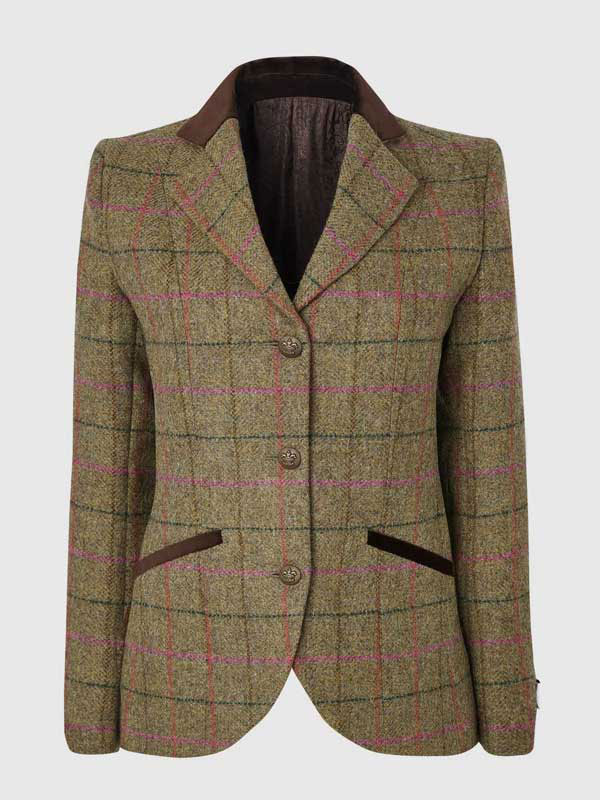 Tweed Damenjacke Louise Jacke – Pink Karo