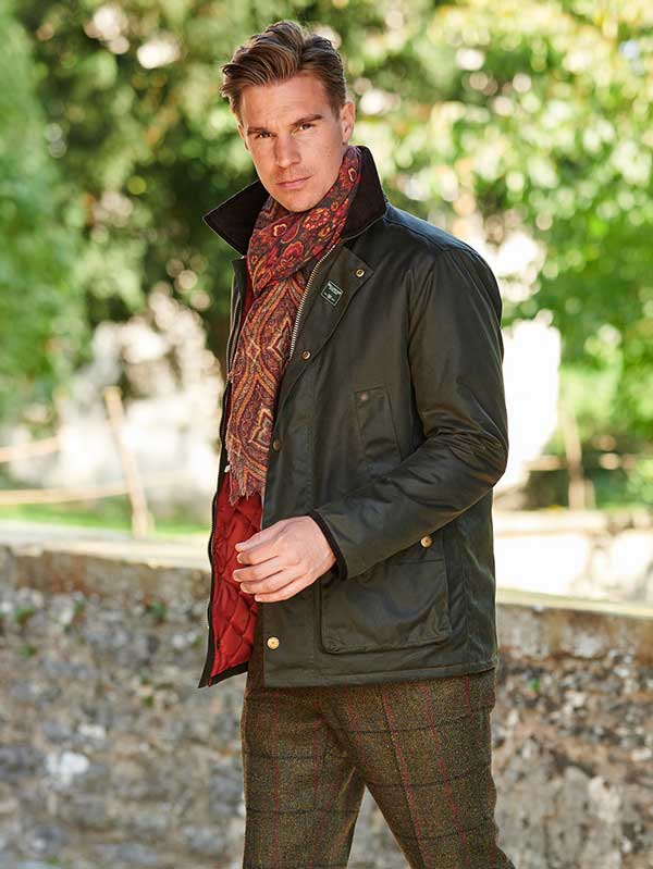 Wellington Water Resistant Wax Jacket, grün