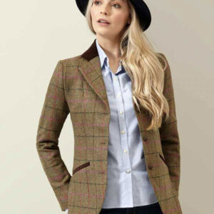Tweed Damenjacke Louise Jacke – Pink Karo