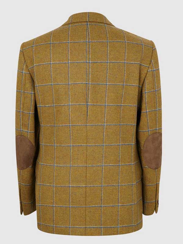 Tweed Sakko Senfgelb/Blau Yorkshire Tweed