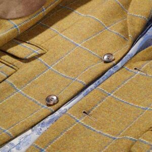 Tweed Sakko Senfgelb/Blau Yorkshire Tweed