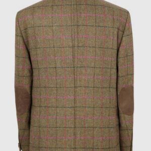 Tweed Anzüg Grün Mit Rosa Überfenster Yorkshire Tweed