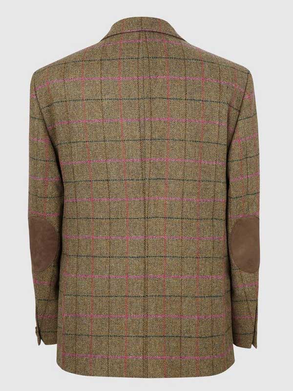 Tweed Anzüg Grün Mit Rosa Überfenster Yorkshire Tweed