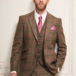 Tweed Sakko Grün/Rosa Yorkshire Tweed