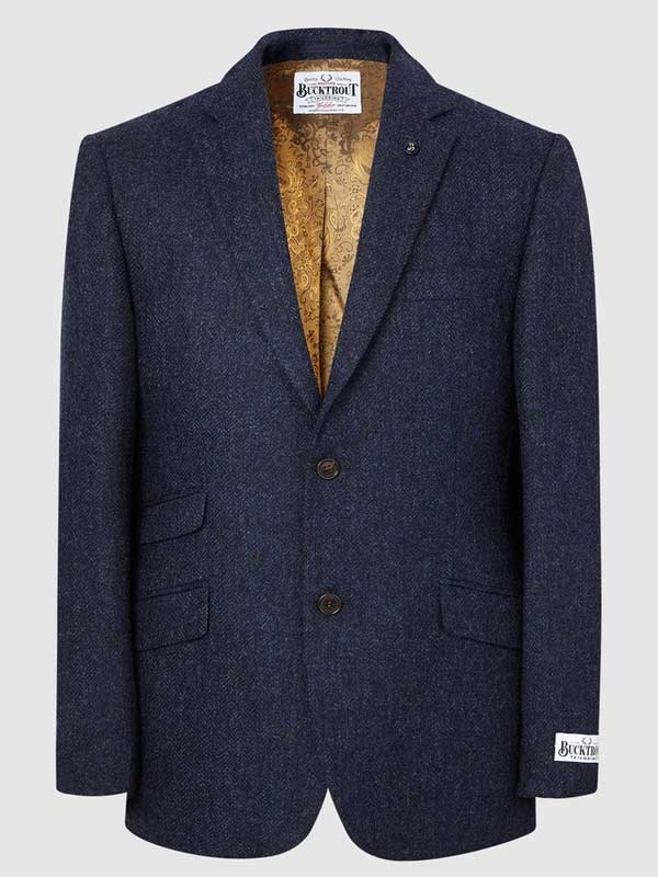 Tweed Sakko Dunkelblau Yorkshire Tweed