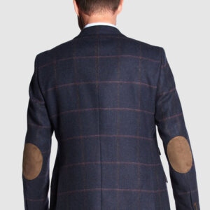 Tweed Anzüge Dunkelblau Mit Rosa Überfenster Yorkshire Tweed