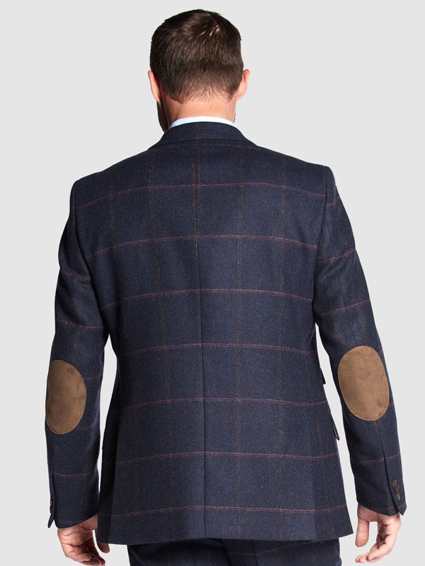 Tweed Anzüge Dunkelblau Mit Rosa Überfenster Yorkshire Tweed