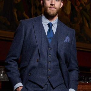 Tweed Sakko Dunkelblau Yorkshire Tweed