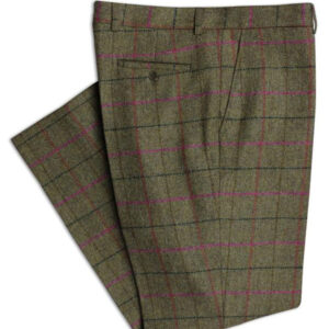 Tweed Anzüg Grün Mit Rosa Überfenster Yorkshire Tweed