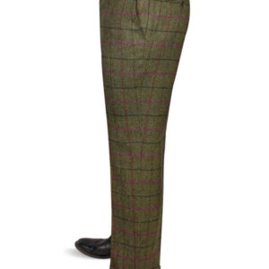 Tweed Anzüg Grün Mit Rosa Überfenster Yorkshire Tweed