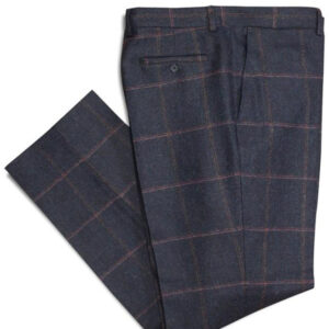 Tweed Anzüge Dunkelblau Mit Rosa Überfenster Yorkshire Tweed