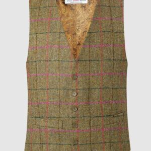 Tweed Anzüg Grün Mit Rosa Überfenster Yorkshire Tweed