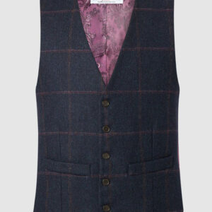 Tweed Anzüge Dunkelblau Mit Rosa Überfenster Yorkshire Tweed