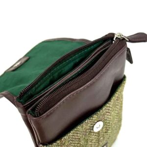 Harris Tweed Mini-Umhängetasche in Country Green