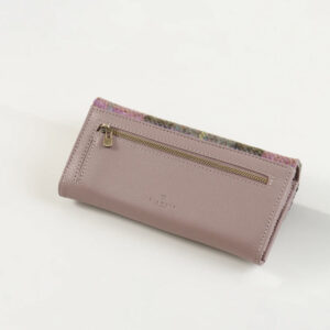 Harris Tweed Geldbörse, The Large Clasp, Rosa-Grünes Tartan