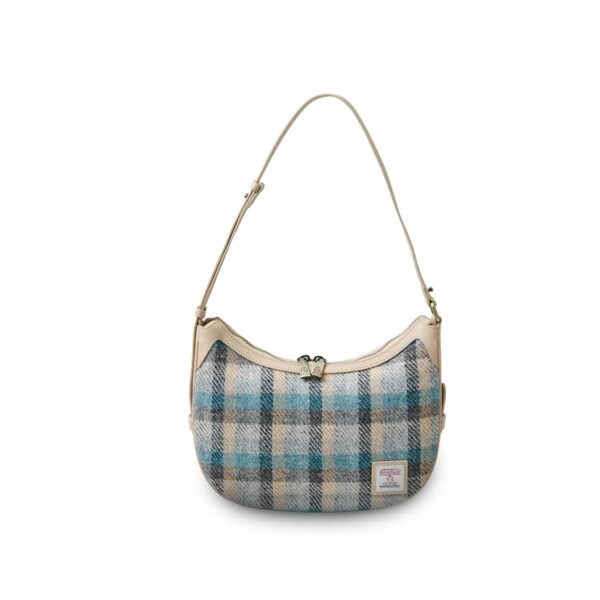 Harris Tweed Schultertasche, Modell Ellon, Islander, Islander Tartan