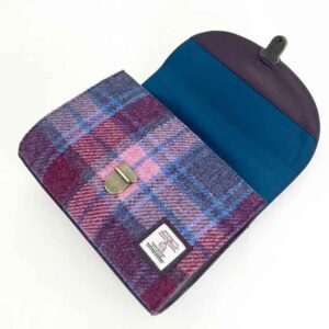 Mini-Tagestasche aus Harris Tweed in Pastellrosa