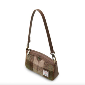 Harris Tweed Schultertasche, The Ailsa, Kastanienbraunes Tartan
