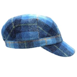 Harris Tweed Damen-Kadettenmütze in Pastellblau