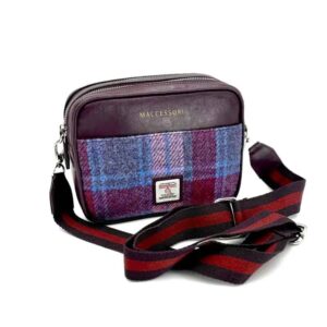 Kameratasche aus Harris Tweed in Pastellrosa