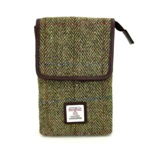 Harris Tweed Mini-Umhängetasche in Country Green