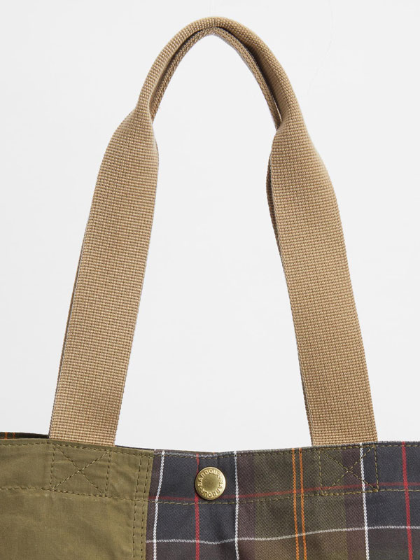 Barbour Tote Bag Transport Patchwork Olive