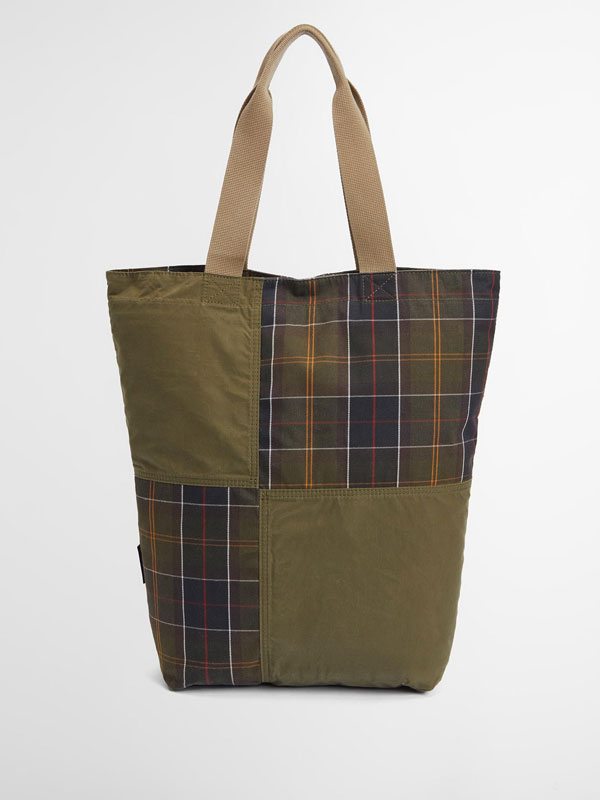 Barbour Tote Bag Transport Patchwork Olive